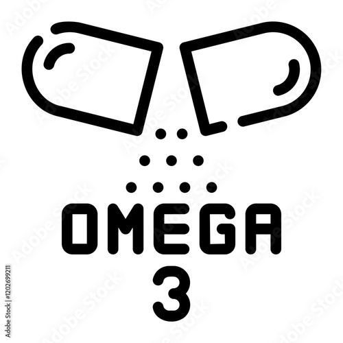 omega 3 line icon