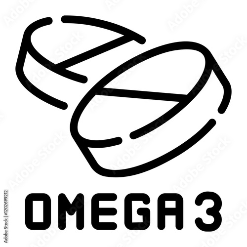 omega 3 line icon