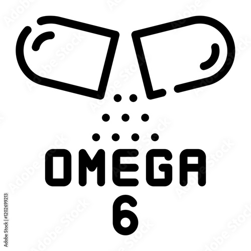 omega 6 line icon