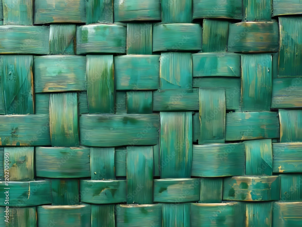 Teal woven bamboo texture background Teal woven bamboo texture background