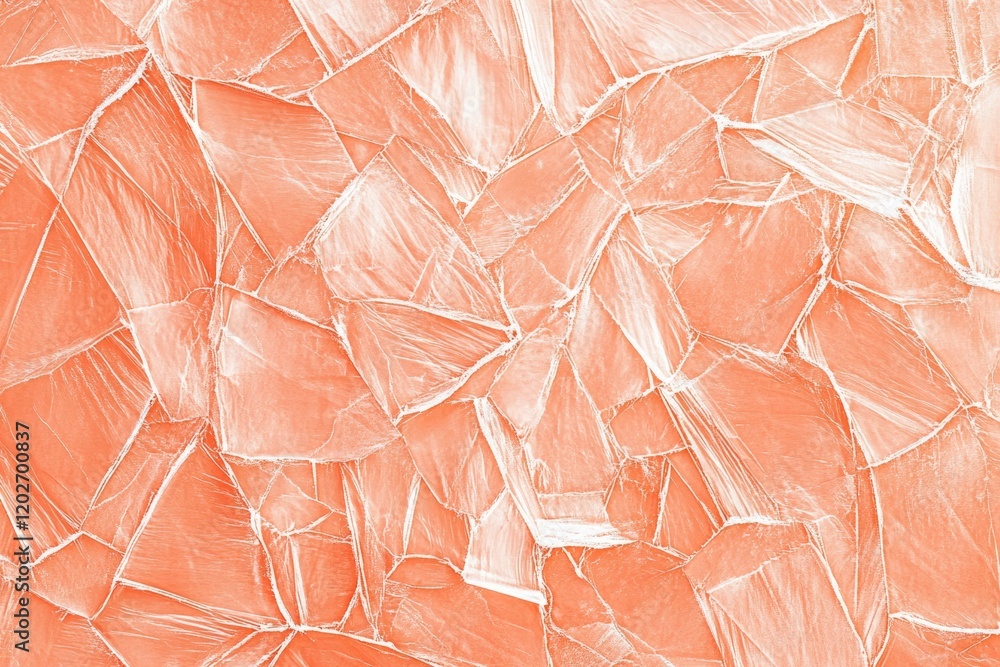 Fototapeta premium Abstract coral and white fractured ice texture