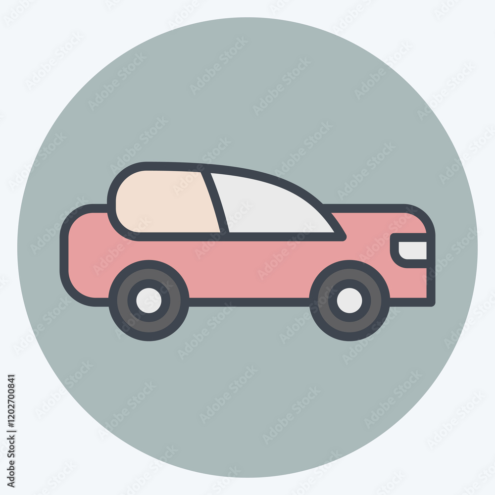 Icon Car. related to Parking symbol. color mate style. design editable Icon Car. related to Parking symbol. color mate style. design editable