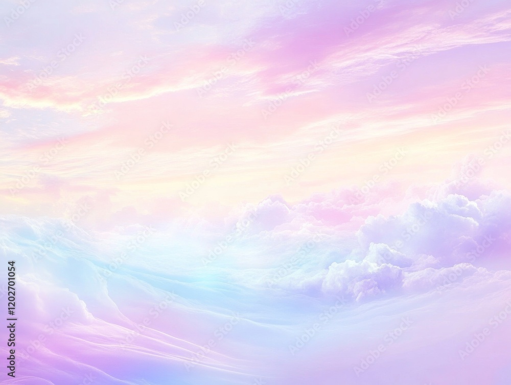 Obraz premium A dreamy gradient background with pastel colors.featuring light pinks, purples, and blues.evoking a sense of whimsy and fantasy.ideal for children's books and creative designs