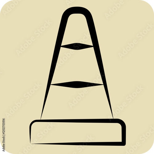 Icon Traffic Cone. related to Parking symbol. hand drawn style. design editable