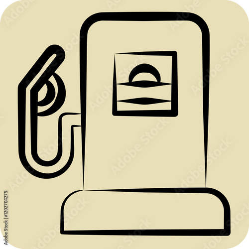 Icon Petrol. related to Parking symbol. hand drawn style. design editable