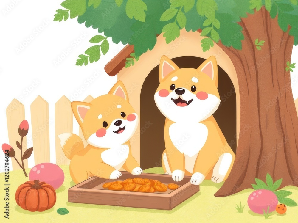 Fototapeta premium The Shiba Inu is a breed of hunting dog from Japan. A small-to-medium breed, it is the smallest of the six original dog breeds native to Japan