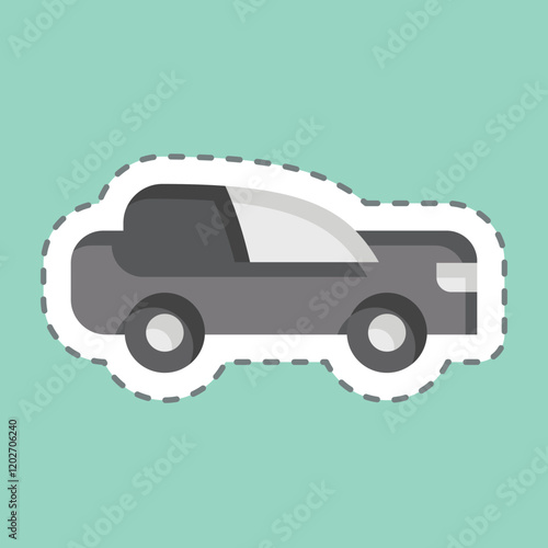 Sticker line cut Car. related to Parking symbol. design editable