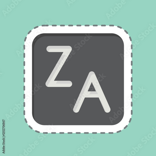 Sticker line cut Zone. related to Parking symbol. design editable