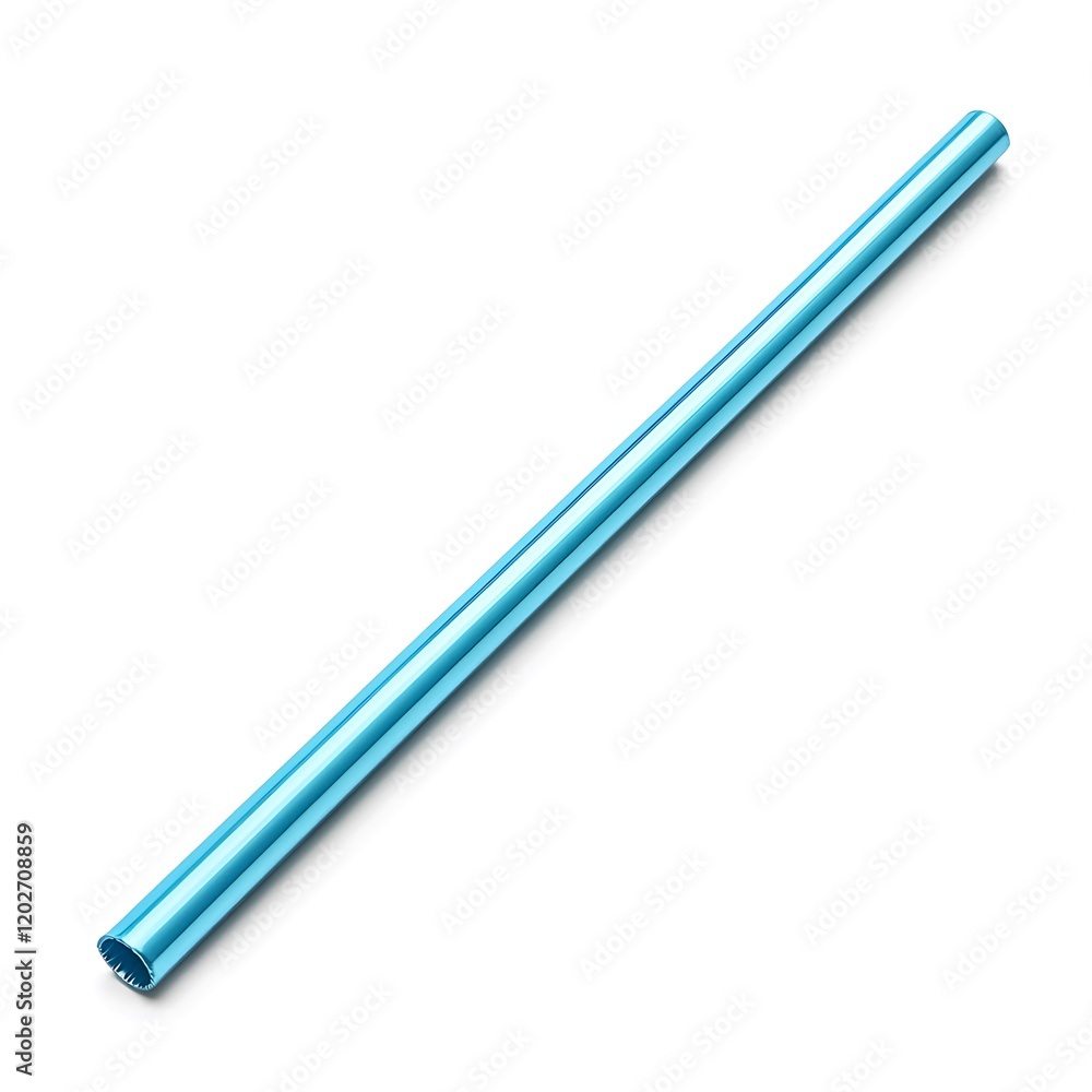 Cyan drinking straw isolated on white background Cyan drinking straw isolated on white background