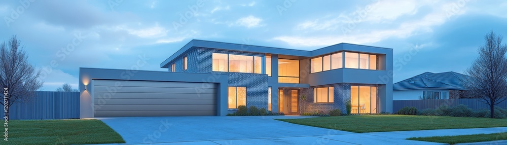 Modern house with spacious garage, perfect blend of style and functionality modern Modern house with spacious garage, perfect blend of style and functionality modern
