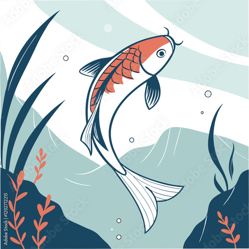 Very nice fish in vector illustration