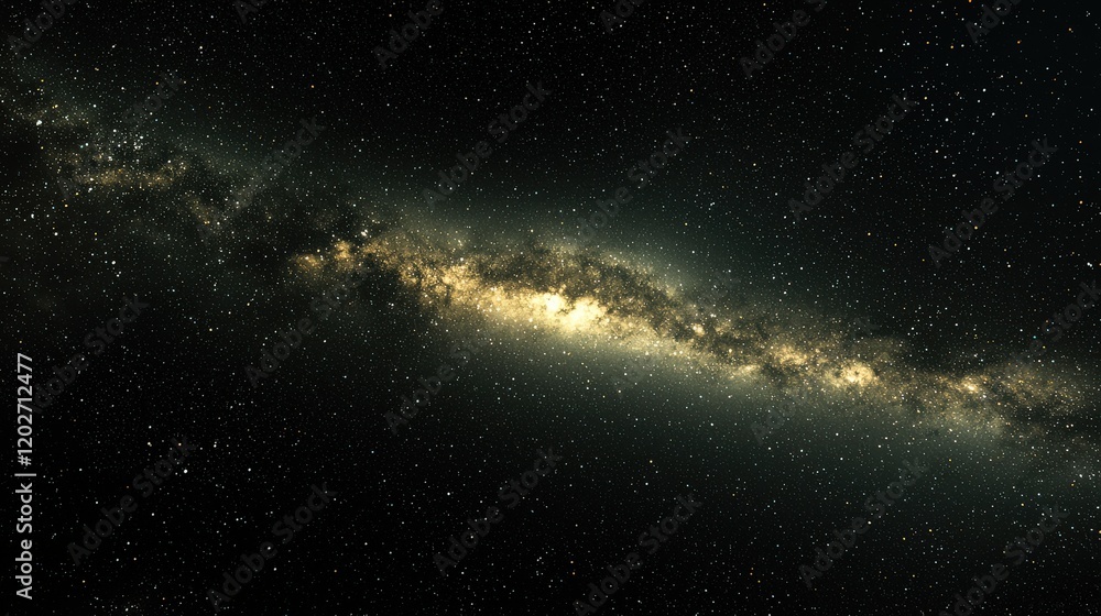 Fototapeta premium A stunning HDRI scene of the Milky Way stretching across a pitch-black sky, with countless stars and subtle hints of aurora lights.