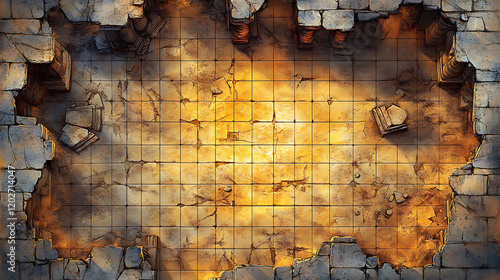Glowing Ruins Battlemap: A Fantasy Game Background