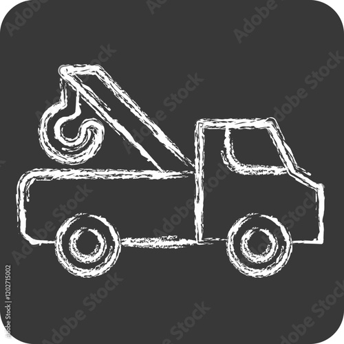 Icon Tow Truck. related to Parking symbol. chalk Style. design editable