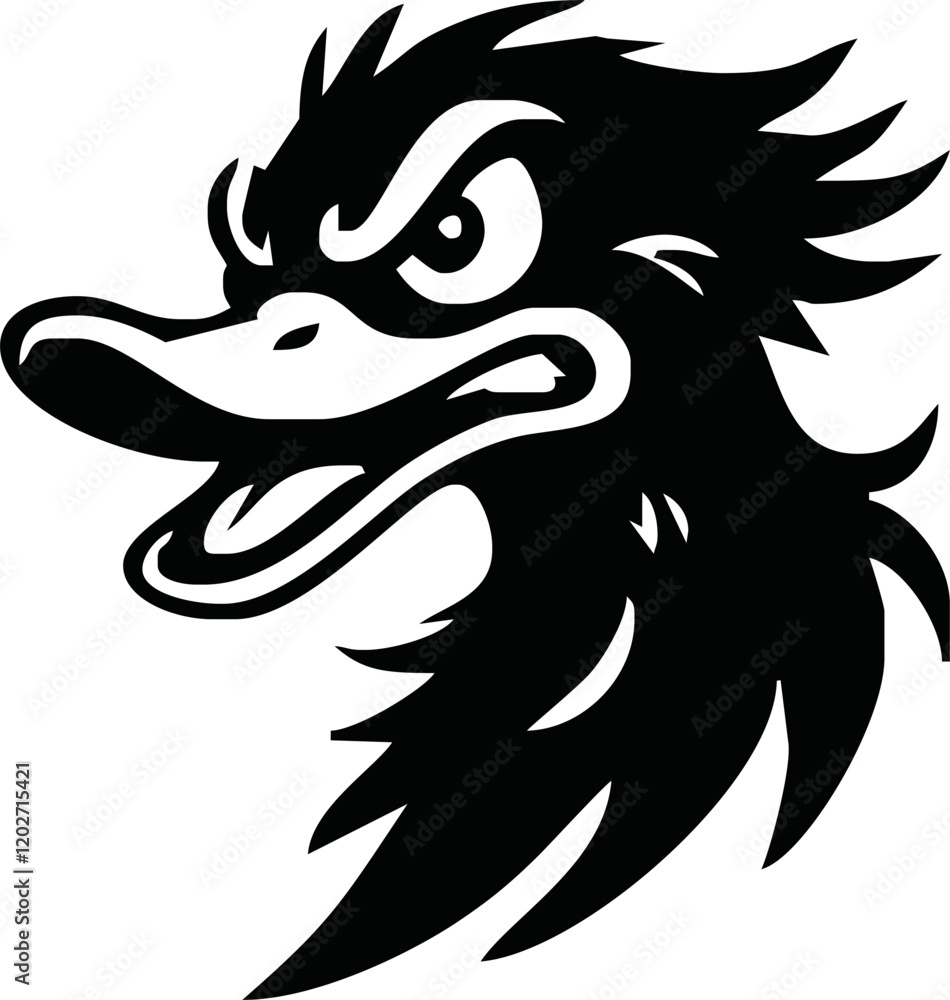 Obraz premium angry duck head vector. duck head mascot. poultry food business logo