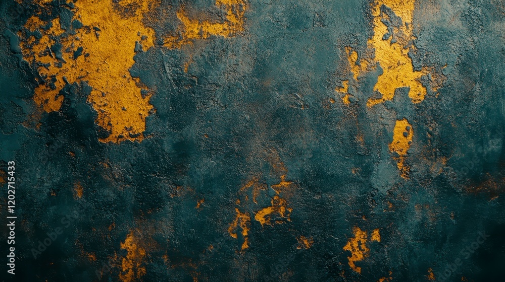 Dark Teal and Gold Textured Wall Abstract Grunge Background Rustic Concrete Pattern Dark Teal and Gold Textured Wall Abstract Grunge Background Rustic Concrete Pattern