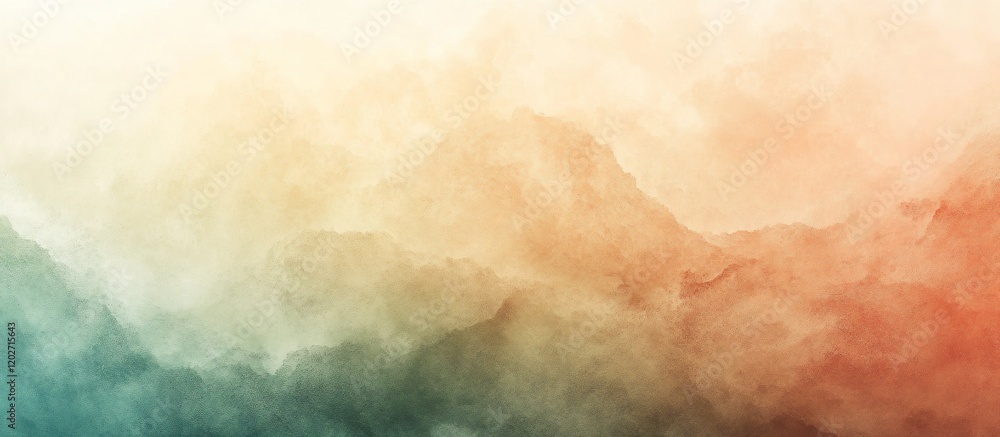 Obraz premium Misty Mountain Panorama: A Watercolor Dream