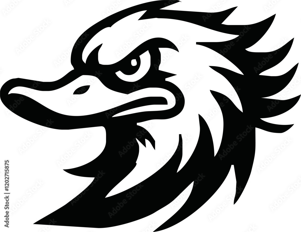 Obraz premium angry duck head vector. duck head mascot. poultry food business logo
