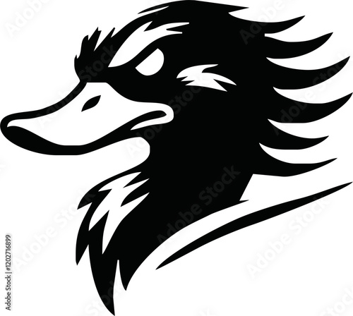 angry duck head vector. duck head mascot. poultry food business logo