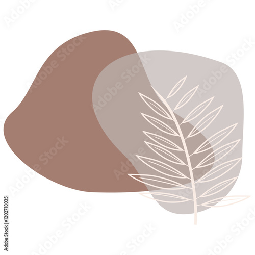 Aesthetic blob, bloob with leave vector photo