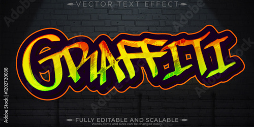 Graffiti text effect, editable spray and street text style