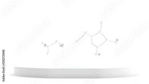 3D image of Ceramide phosphorylethanolamine skeletal formula - molecular chemical structure of sphingosine isolated on white background photo