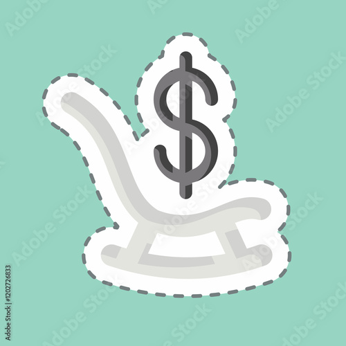 Sticker line cut Retirement Fund. related to Savings symbol. design editable