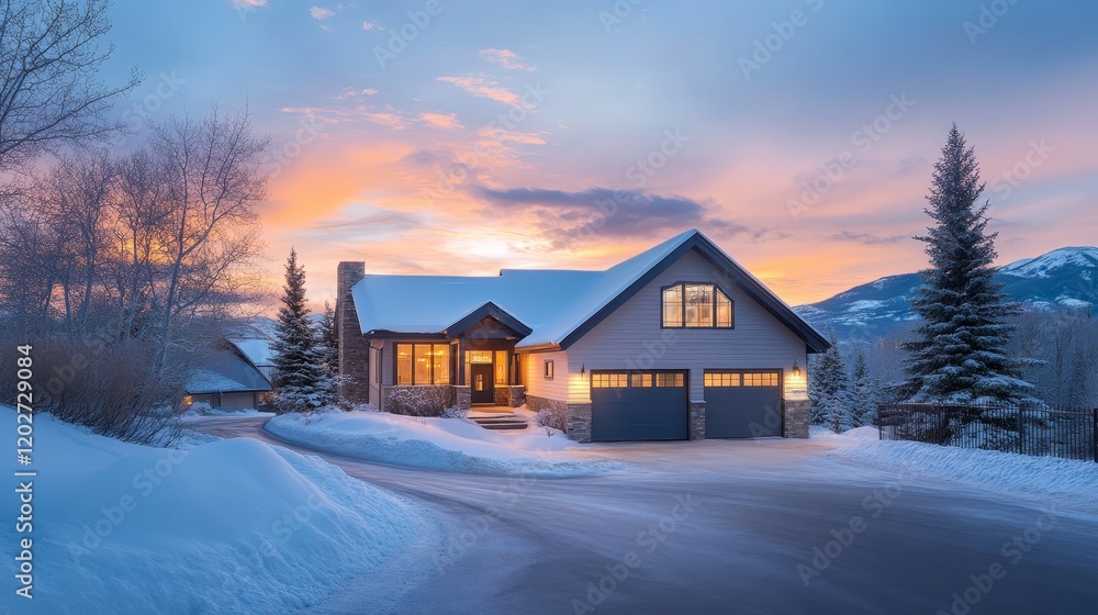 Charming snowcovered house in a winter wonderland, cozy and serene escape cozy Charming snowcovered house in a winter wonderland, cozy and serene escape cozy
