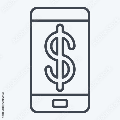 Icon Online Savings. related to Savings symbol. line style. design editable