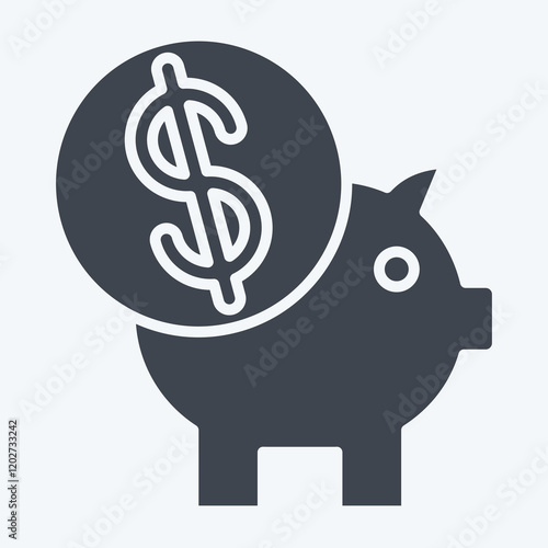 Icon Piggy Bank. related to Savings symbol. glyph style. design editable