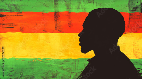 Black History Month design with an African-American on colorful background , African American history month celebration photo