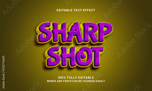 sharp shot editable text effect with a toys shot and game theme