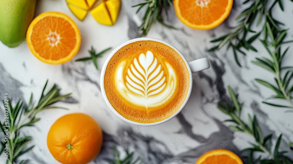 Aromatic Latte with Citrus and Rosemary Aromatic Latte with Citrus and Rosemary