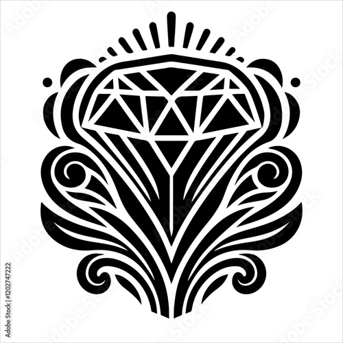 Diamond icon. Luxury diamond jewelry silhouette vector. Diamond shapes icon silhouette vector illustration.