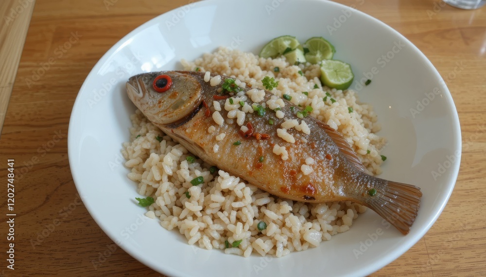 Delicious Fish with Brown Rice, Ready to Eat Delicious Fish with Brown Rice, Ready to Eat