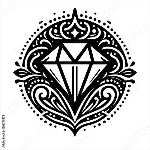 Diamond icon. Luxury diamond jewelry silhouette vector. Diamond shapes icon silhouette vector illustration.