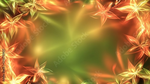 Wallpaper Mural Luminous Floral Frame Autumn Hues Soft Glow Torontodigital.ca