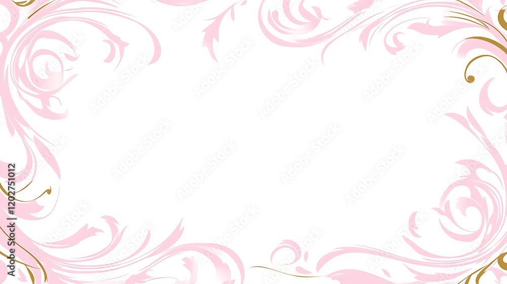 Pink and Gold Swirls Frame Design Background Pink and Gold Swirls Frame Design Background