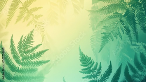 Wallpaper Mural Abstract Fern Fronds with Soft Green Gradient Background for Natural Texture and Pattern. Torontodigital.ca