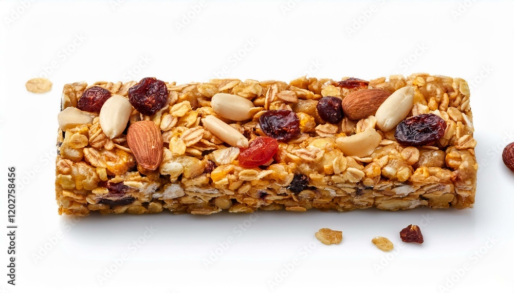Delicious granola bar with nuts and dried fruit. Delicious granola bar with nuts and dried fruit.
