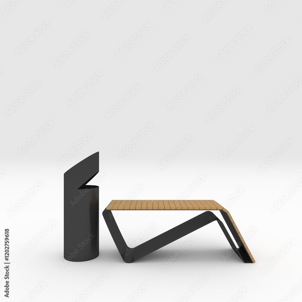 3d render bench park design element. Furniture Collection 3d render bench park design element. Furniture Collection