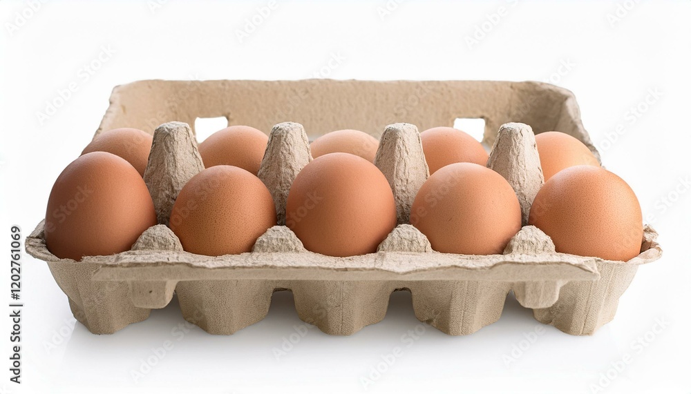 A dozen fresh eggs in a cardboard carton. A dozen fresh eggs in a cardboard carton.