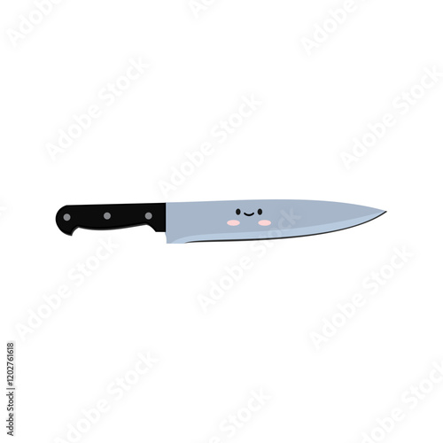 illustration of kitchen knife vector kawaii