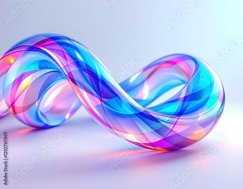 A smooth 3D surface of concentric, colorful, translucent swirling circles.