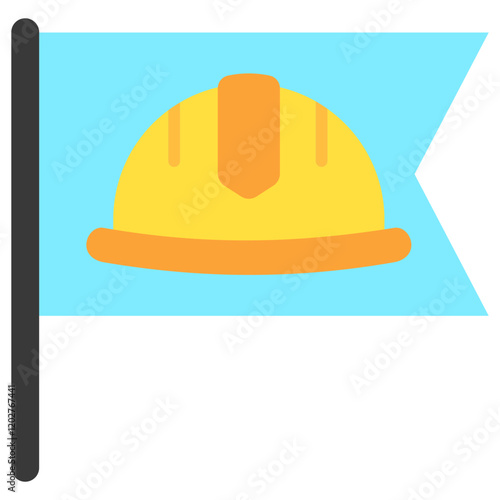 Flag flat color icon. use for modern concept, print, UI, UX kit, web and app development. Vector EPS 10, related to labor day, industry, worker.