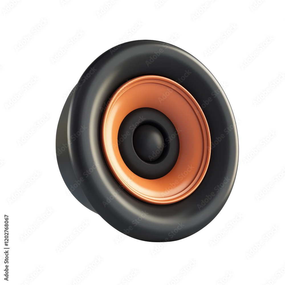 Realistic 3D speaker design with copper accents Realistic 3D speaker design with copper accents