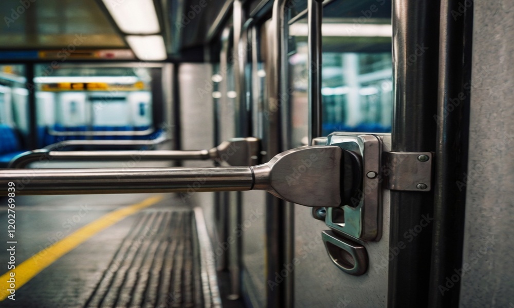 Fototapeta premium Handle in the public transport