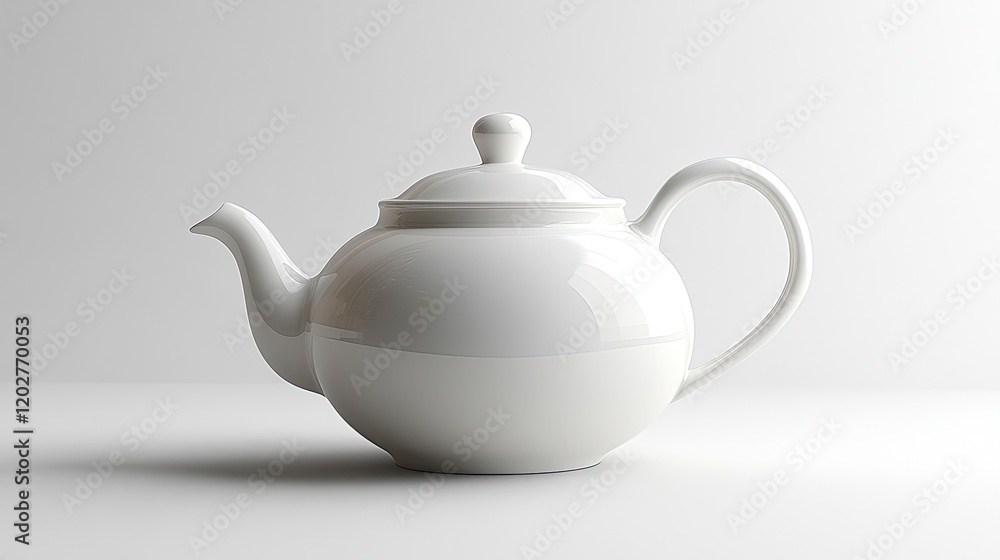 A simple, elegant white teapot on a minimalistic surface, ideal for serving tea. A simple, elegant white teapot on a minimalistic surface, ideal for serving tea.