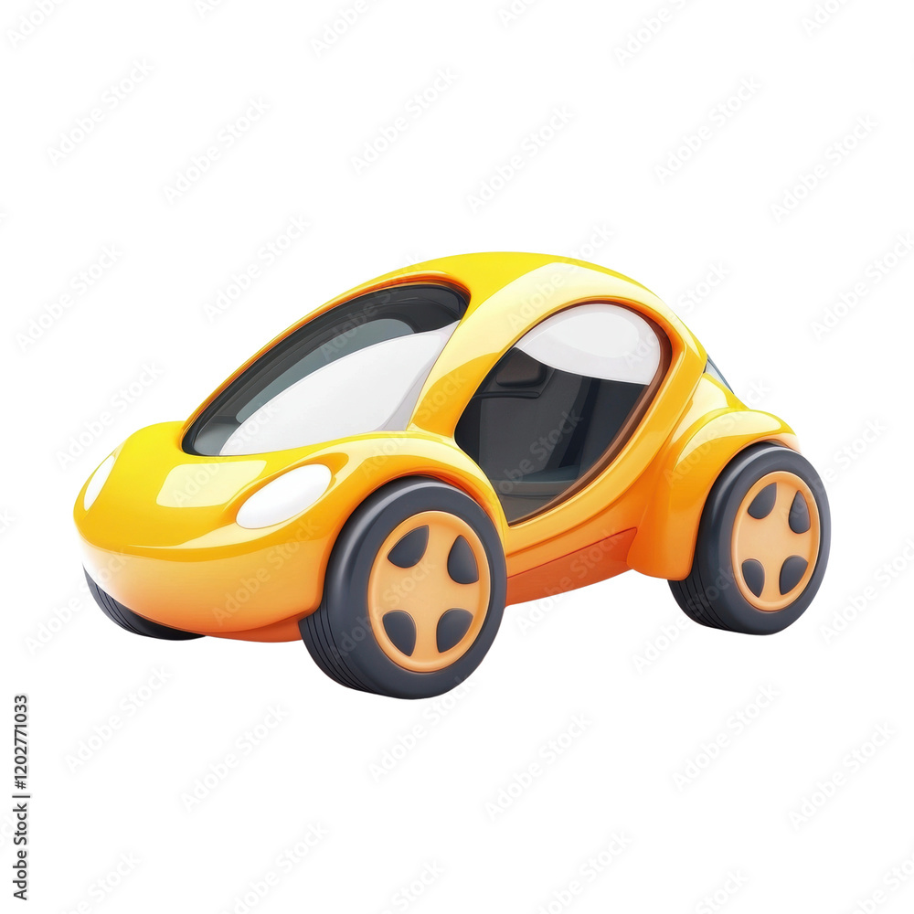 Bright yellow futuristic toy car design Bright yellow futuristic toy car design