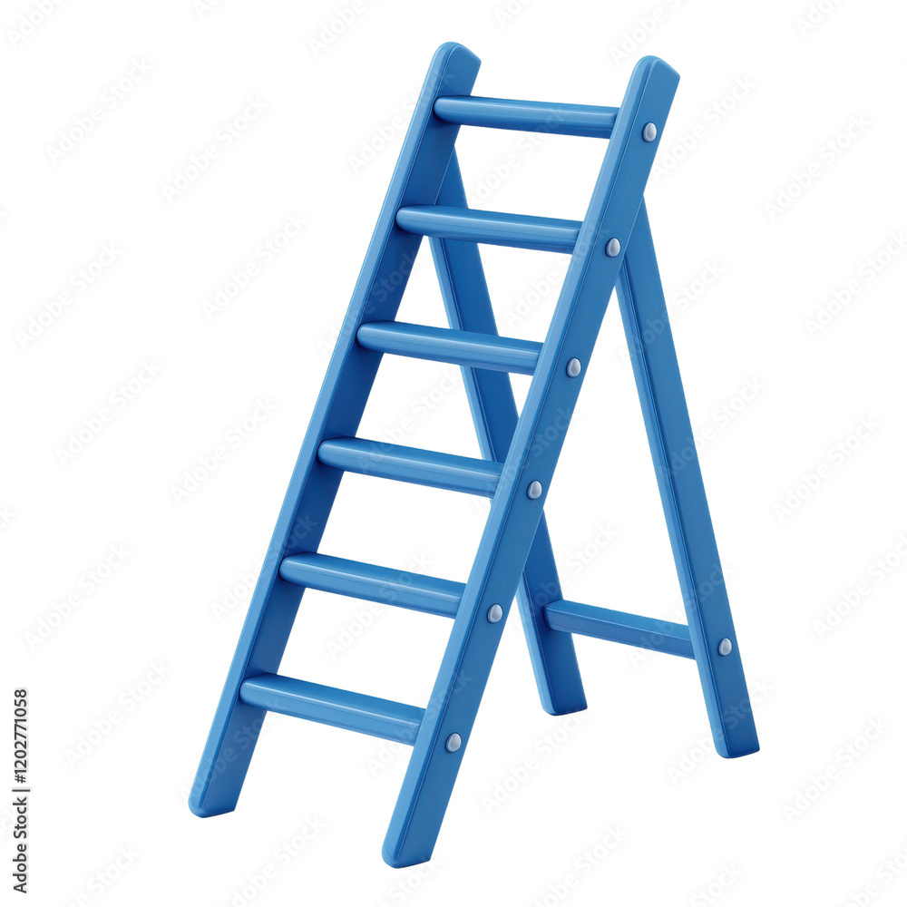 Bright blue wooden step ladder for home use Bright blue wooden step ladder for home use